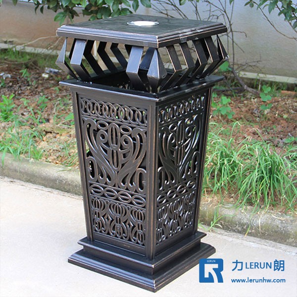 欧式铸铝景观垃圾桶 铸铝材质地产垃圾桶 北京铸