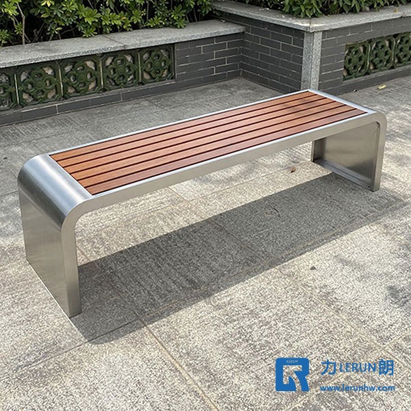 不锈钢公园塑木座椅 不锈钢塑木平椅 定制不锈钢