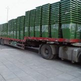 山东淄博市政配套240升铁质垃圾桶装车发货